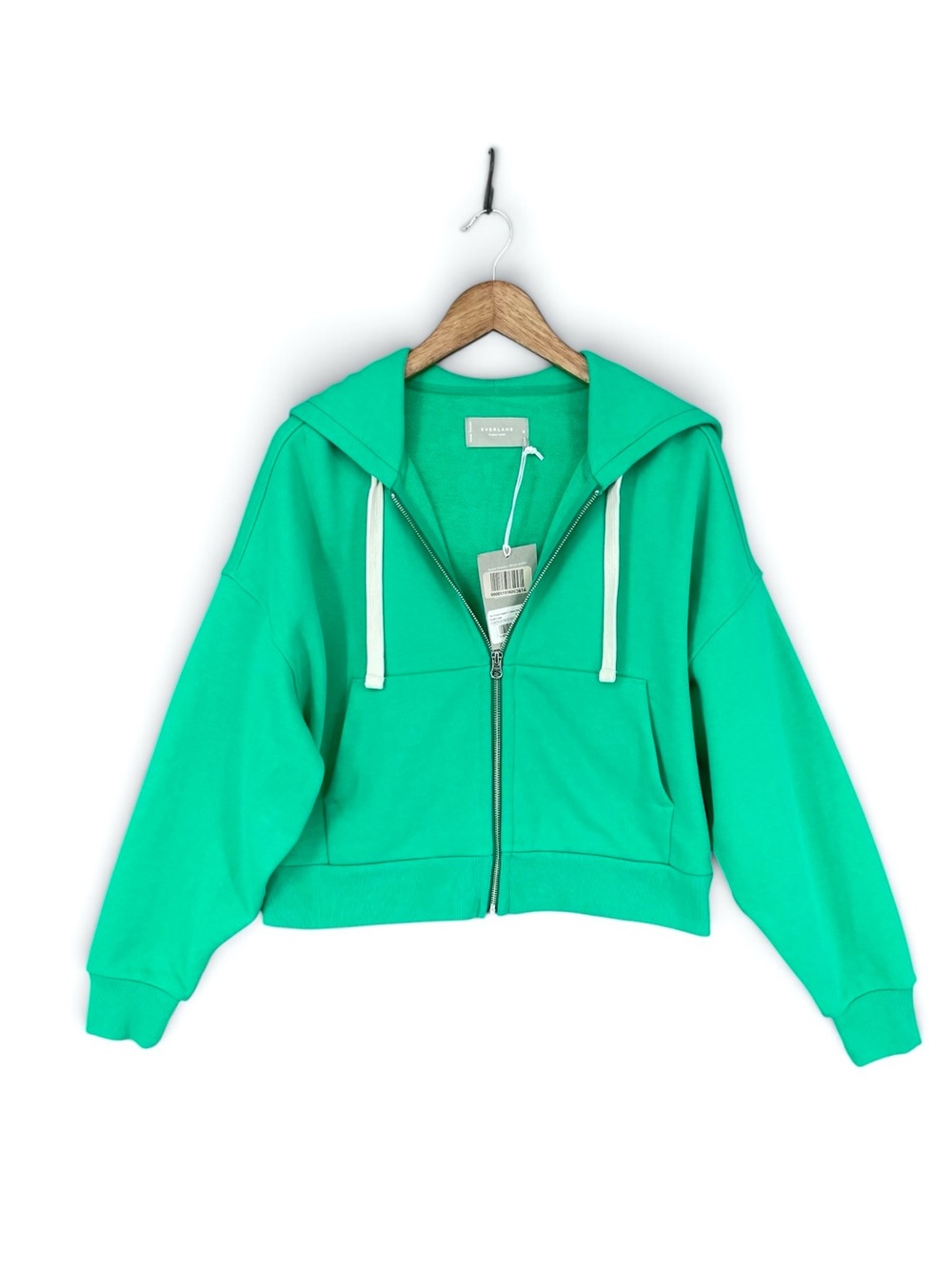 Everlane The Track Organic Cotton Hoodie in Mint Cropped Full‑Zip Size Small